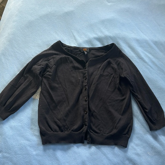 Route 66 Sweaters - Route 66 Black Cardigan 3/4 Sleeve Button